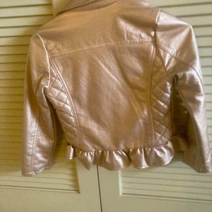 Girls gold faux leather jacket